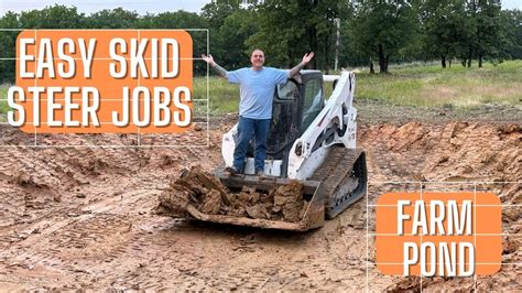 how to dig a pond with a skid steer|farm pond youtube.